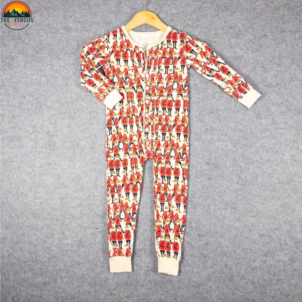 Arborist One-Piece Sleepwear Red White Cotton Blend Mountie Baby Size 2-3M